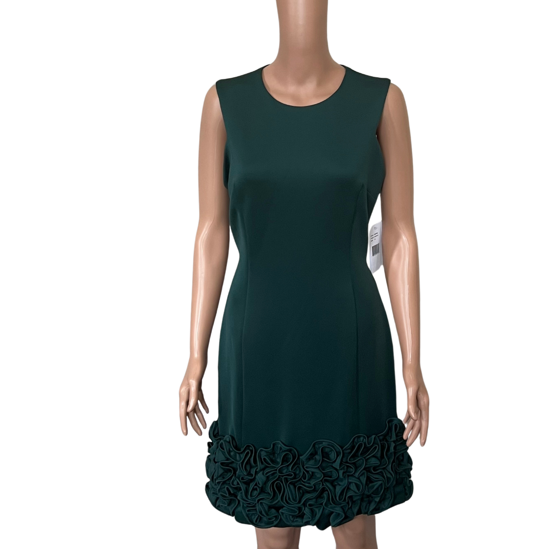 Donna Ricco Ruffled-Hem Sheath Dress