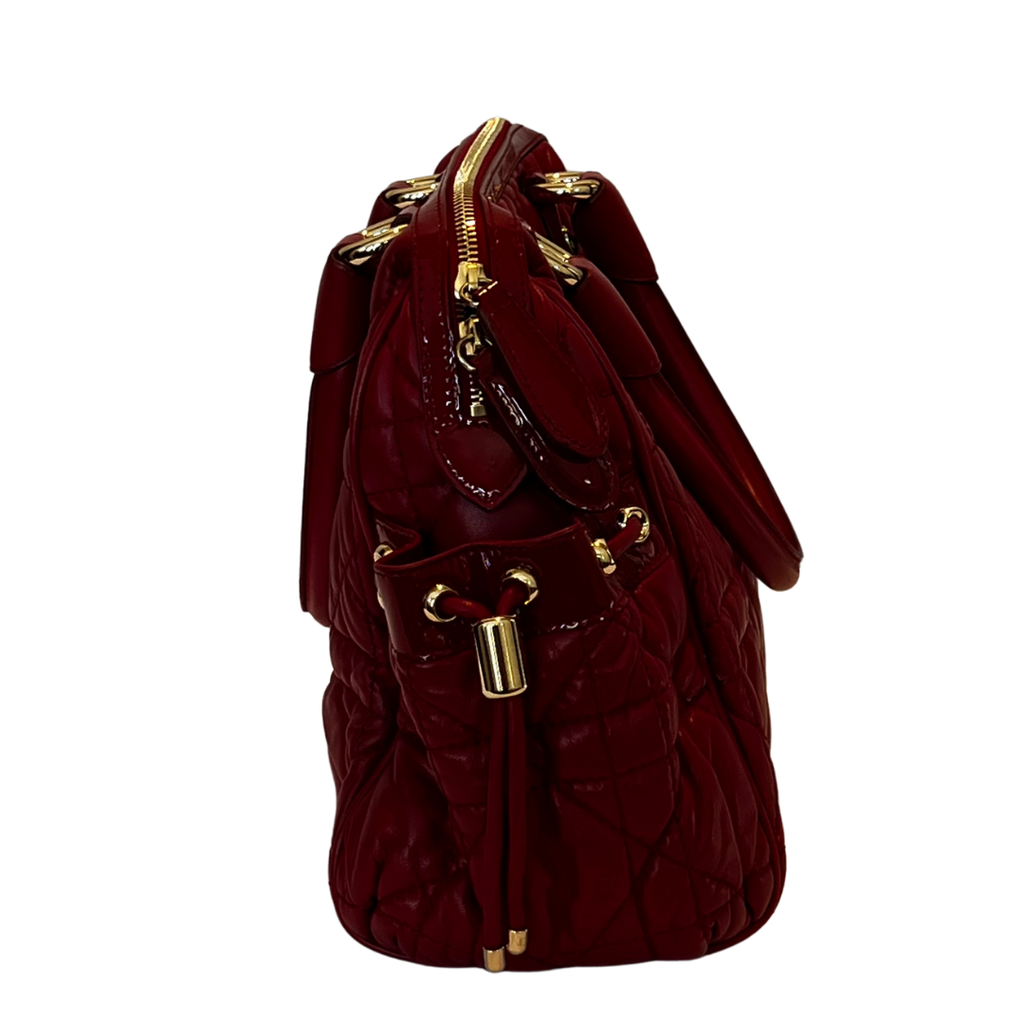 Dior Red Cannage Leather Satchel