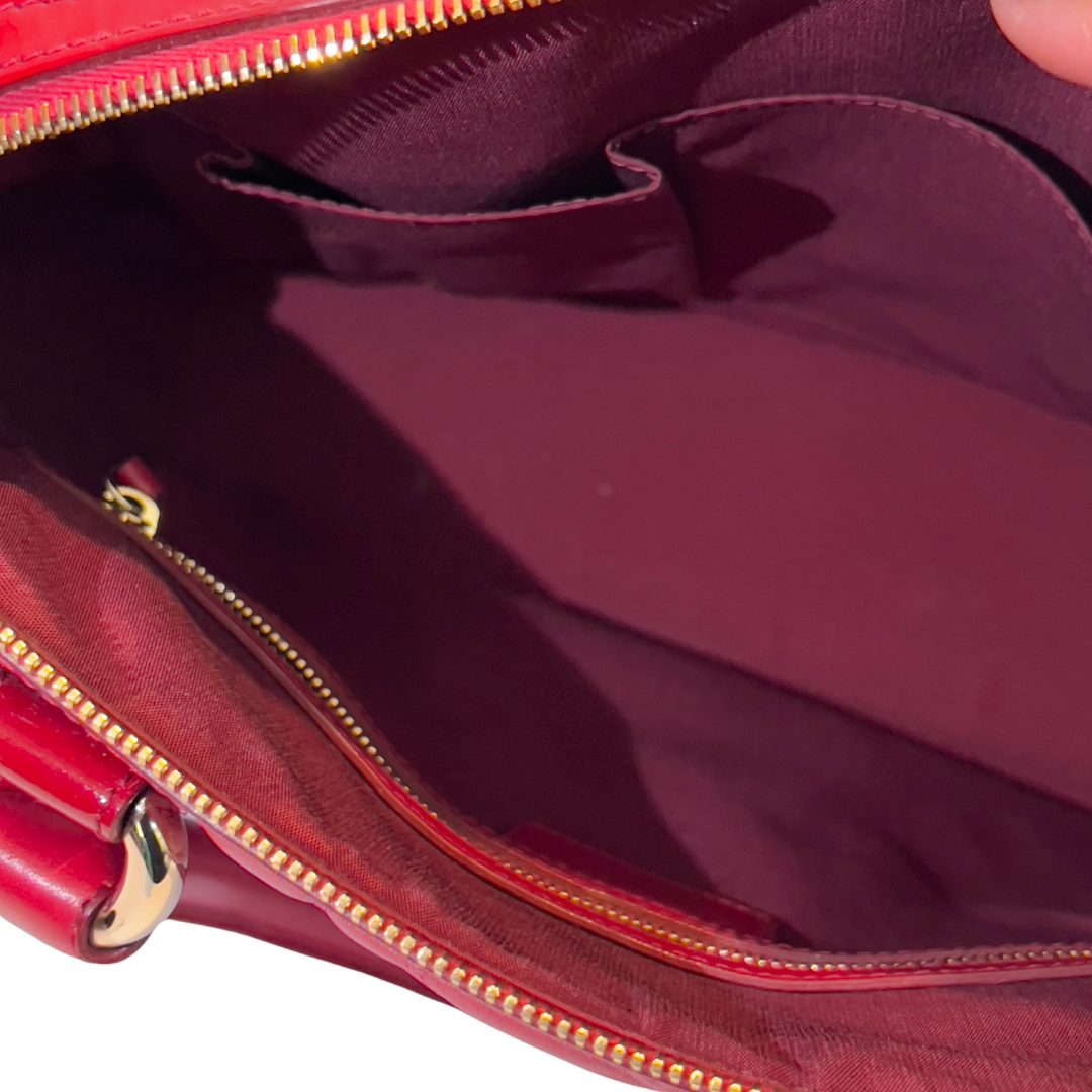 Dior Red Cannage Leather Satchel