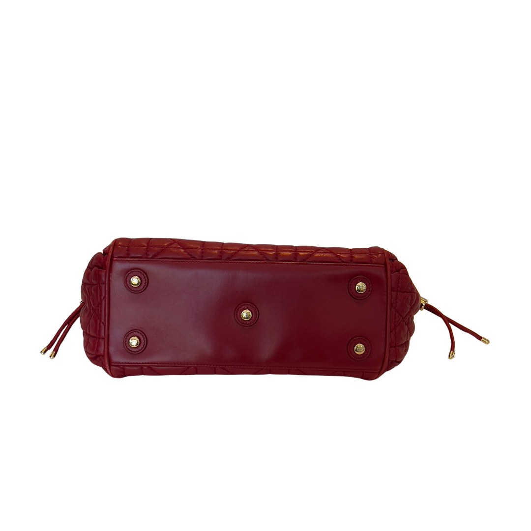 Dior Red Cannage Leather Satchel