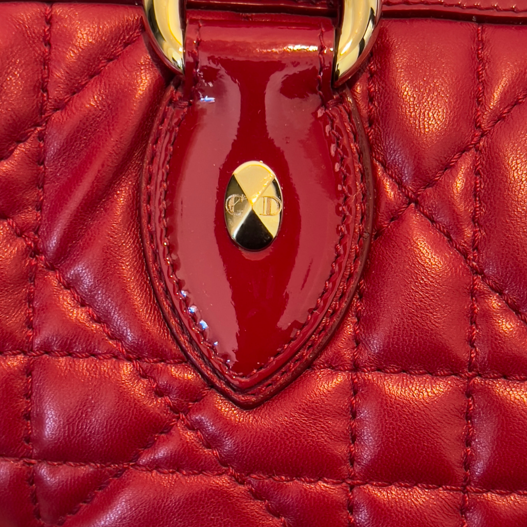 Dior Red Cannage Leather Satchel