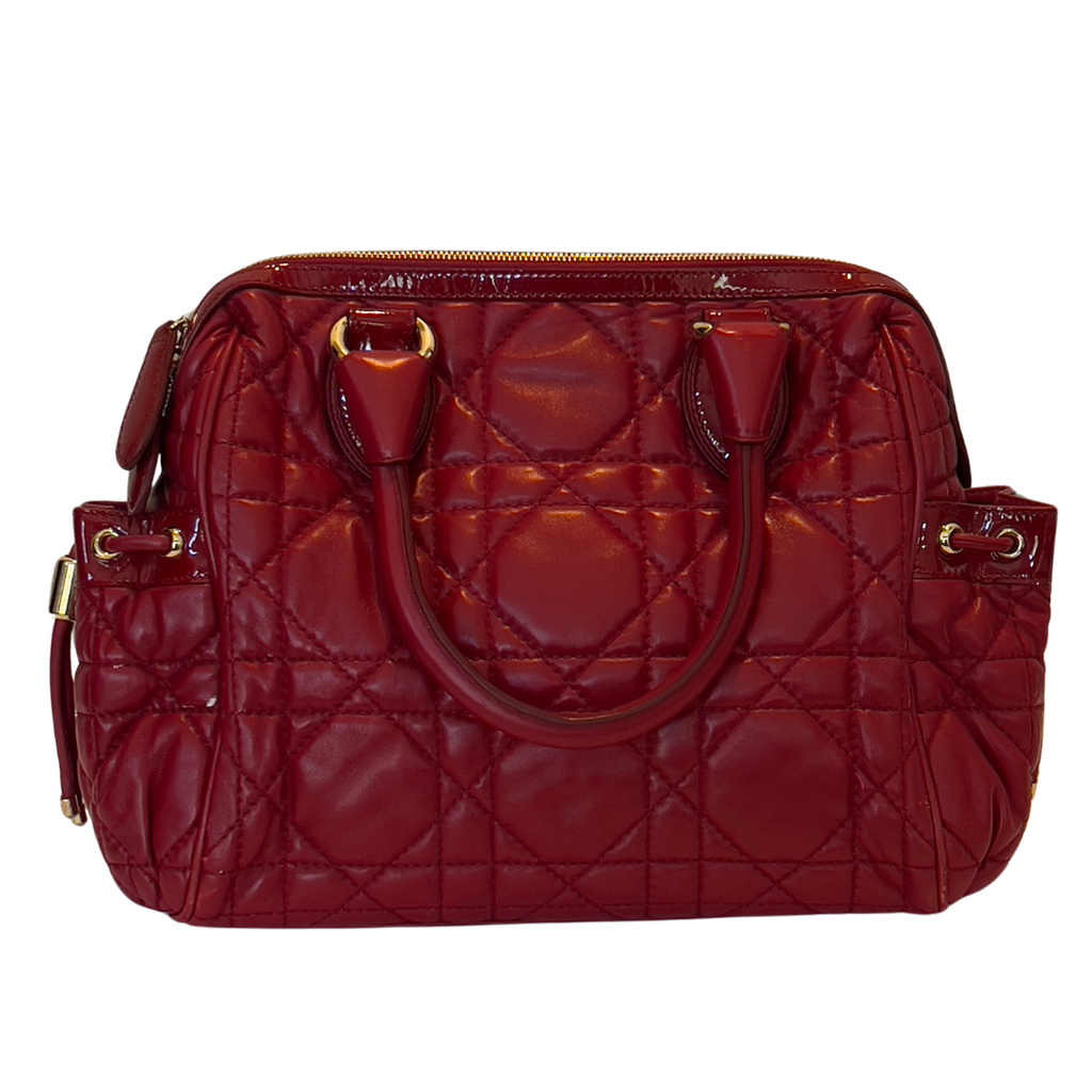 Dior Red Cannage Leather Satchel