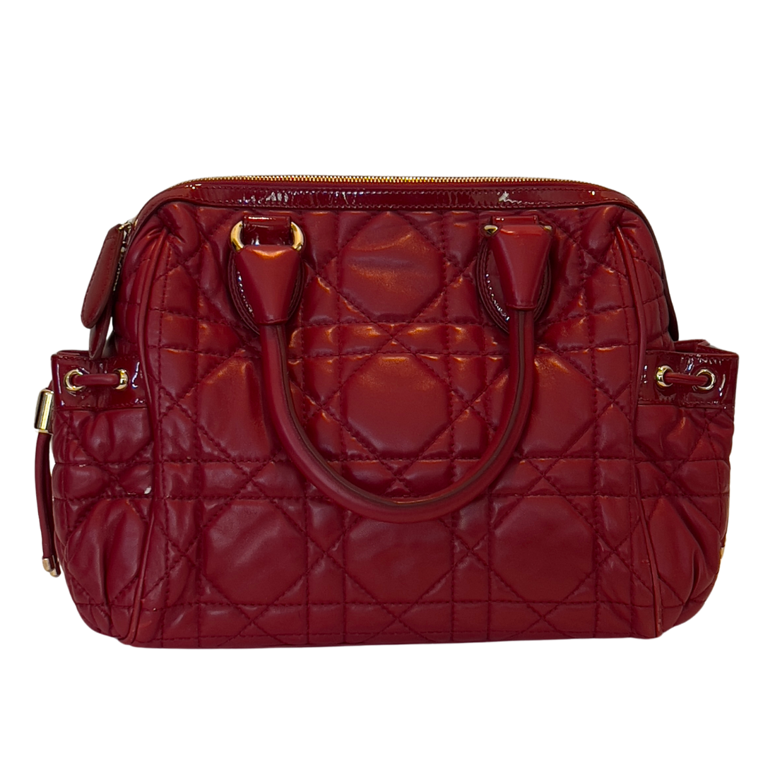 Dior Red Cannage Leather Satchel