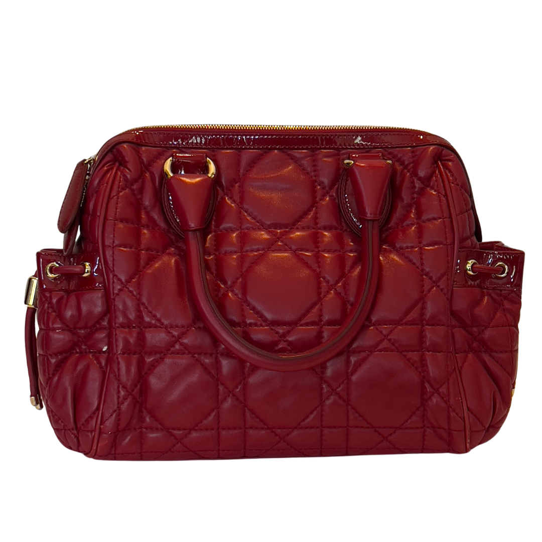 Dior Red Cannage Leather Satchel