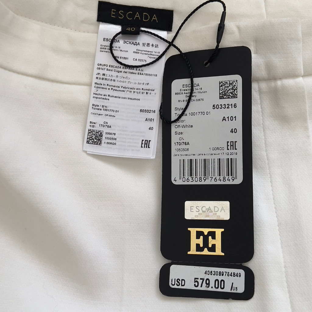 Escada Tovata Off-White Pants
