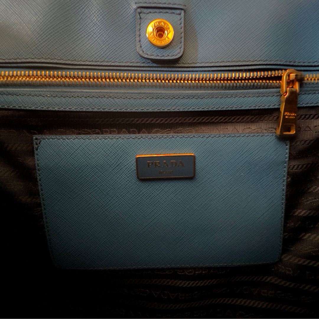 Prada Soft Calf Zip Convertible Tote