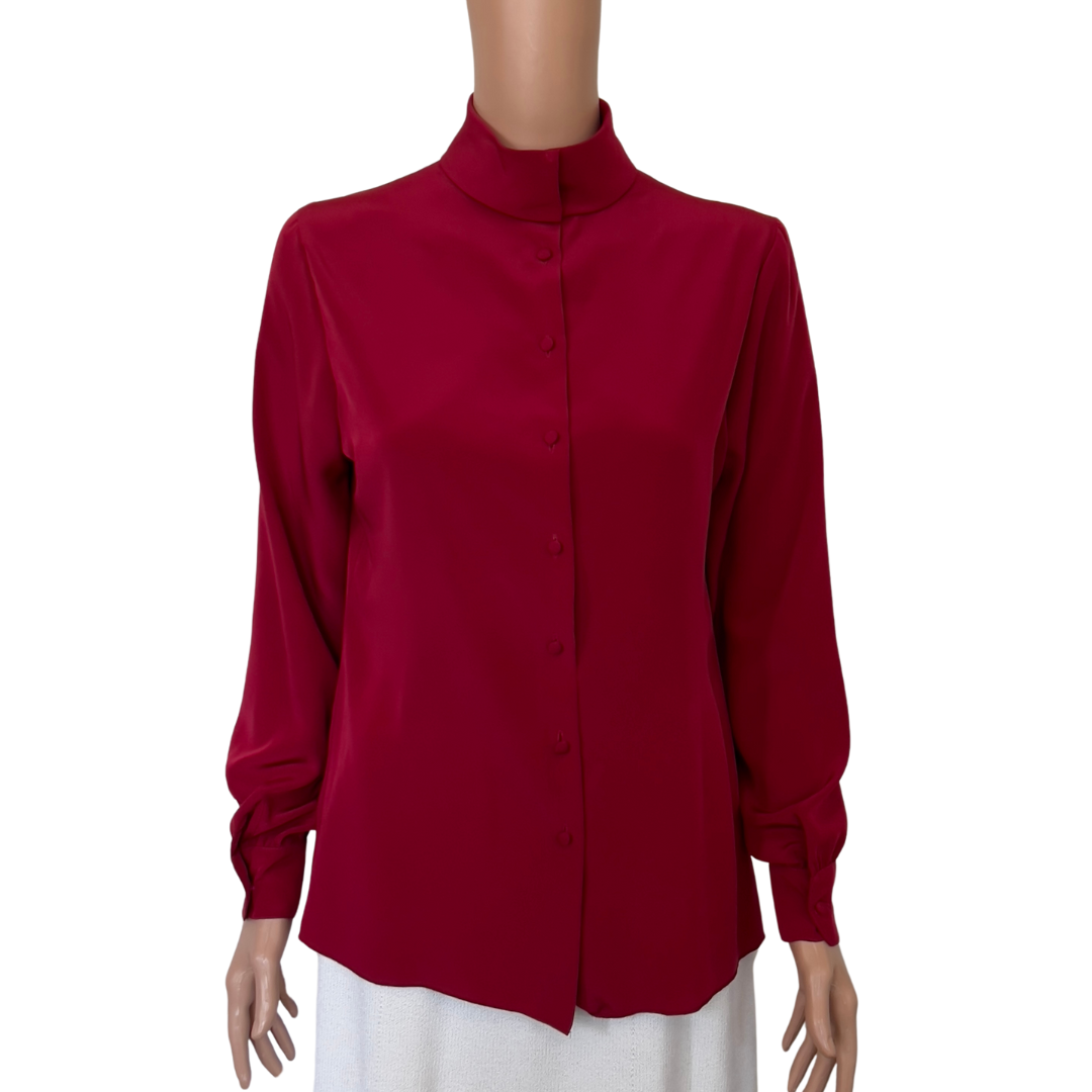 Vintage St. John Red Button Down Top
