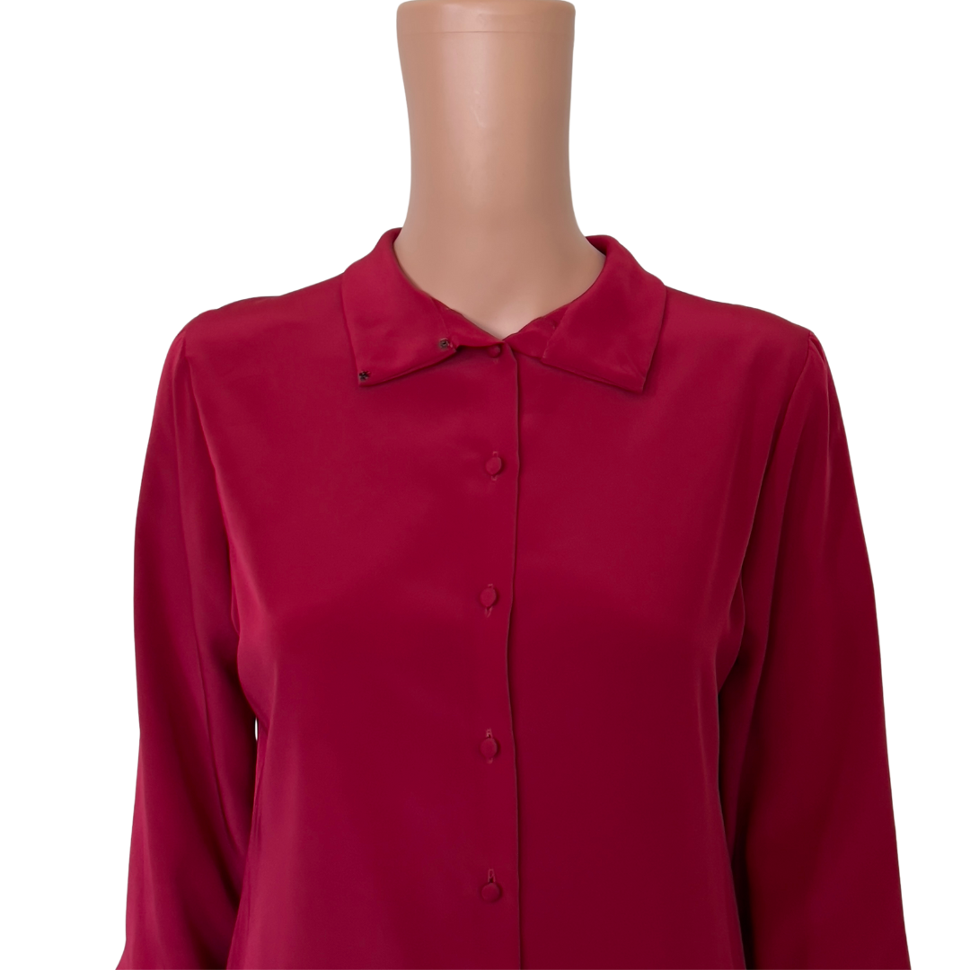 Vintage St. John Red Button Down Top