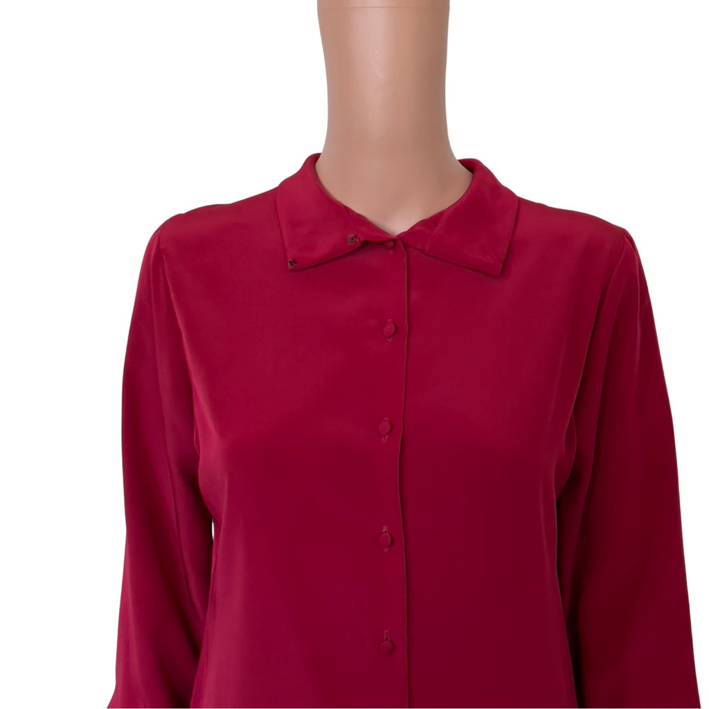 Vintage St. John Red Button Down Top