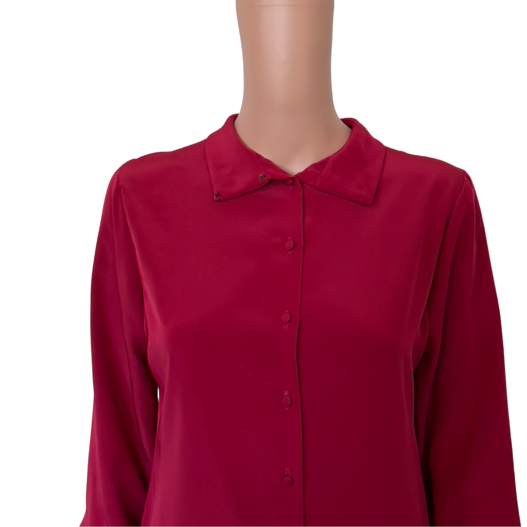 Vintage St. John Red Button Down Top